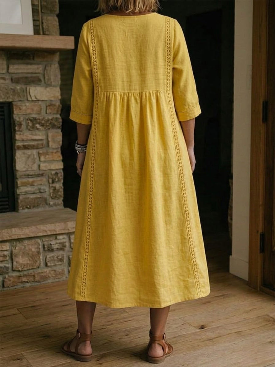 Martha | Patchwork Lace Trim Casual Maxi Dress