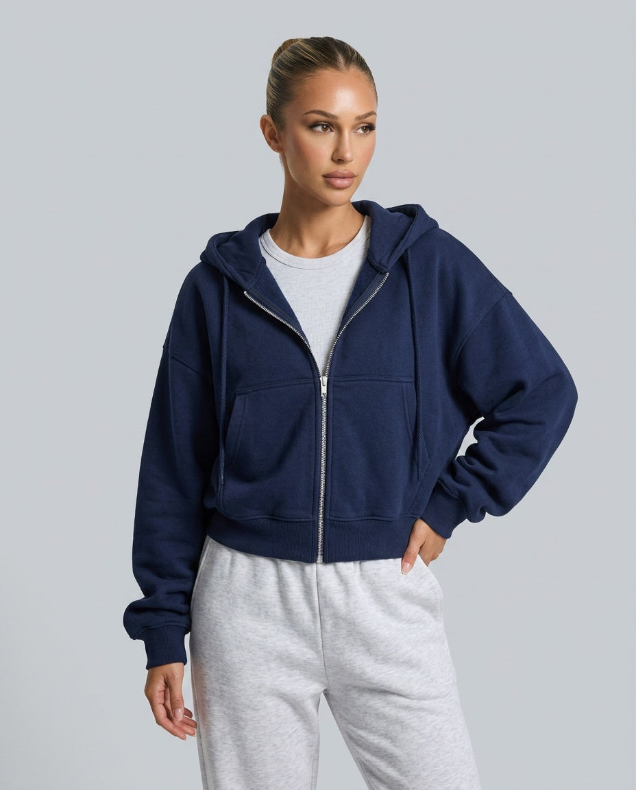 Wren | Cropped Zip-Up Hoodie