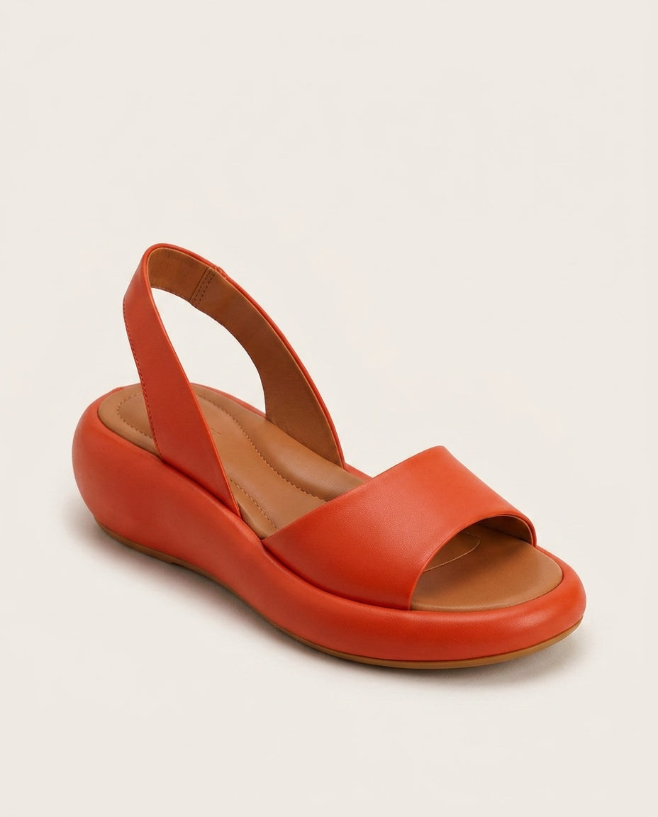 Coralie | Open Toe Low Wedge Slingback Sandals