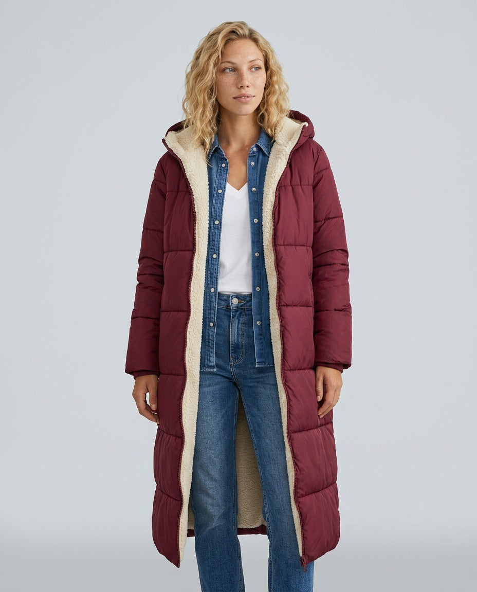 Mariana | Hooded Longline Quilted Puffer Coat