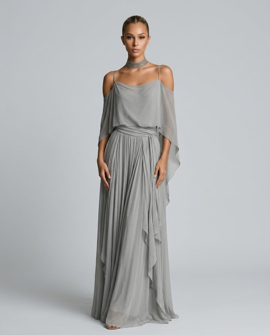 Clara | Strappy Fluid Chiffon-Look Co-ord Set
