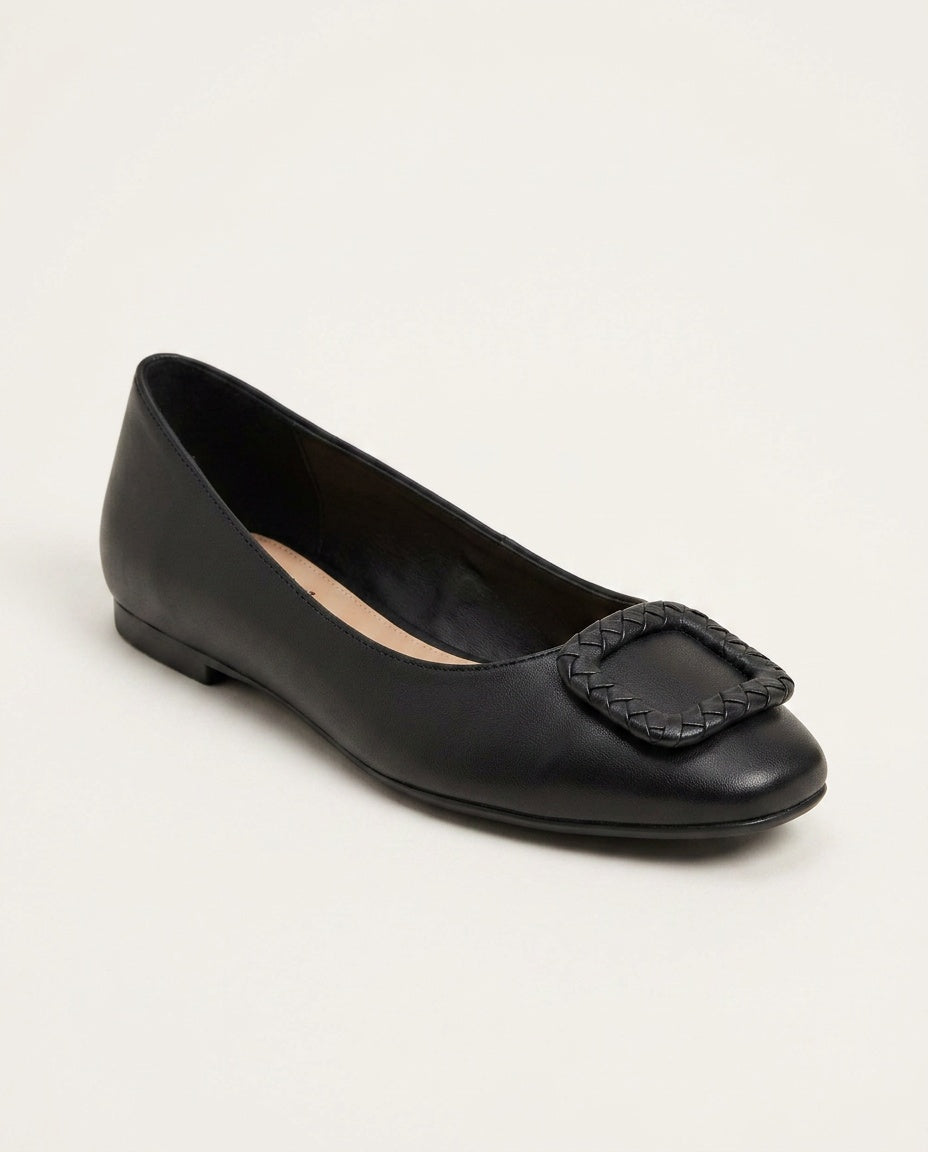 Stella | Leather-Look Cushioned Ballerina Flats