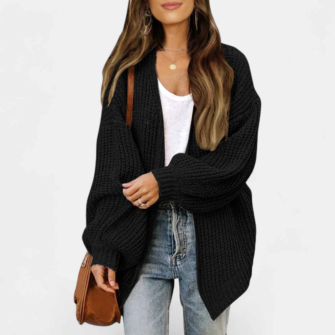 Giselle | Oversized Open Front Longline Knit Cardigan