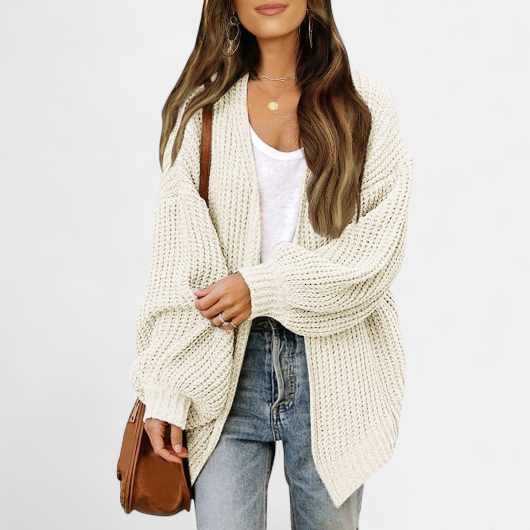Giselle | Oversized Open Front Longline Knit Cardigan