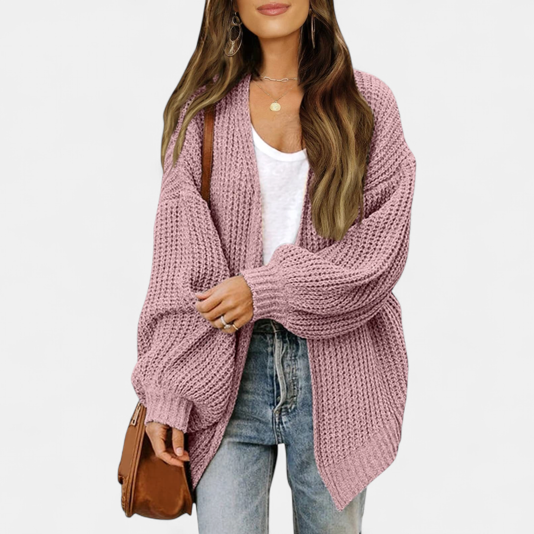 Giselle | Oversized Open Front Longline Knit Cardigan