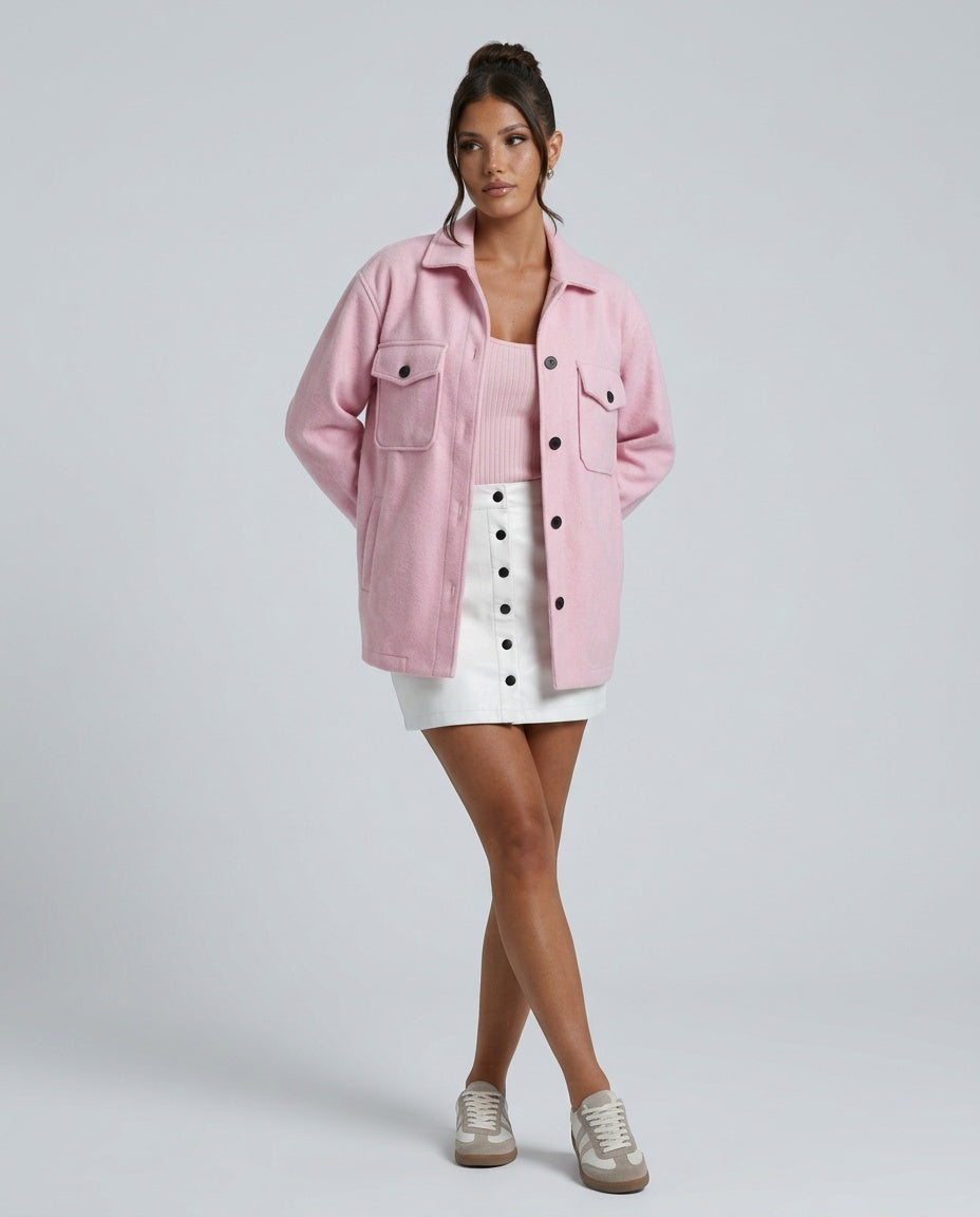 Alba | Single-Breasted Check Streetwear Coat