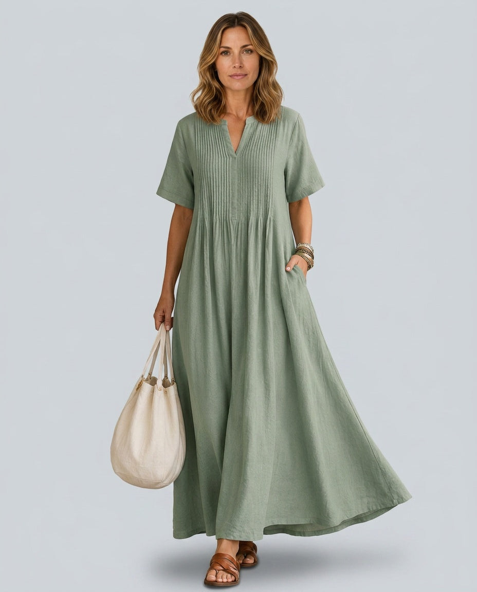 Plisse | Flowy Pleated Midi Dress