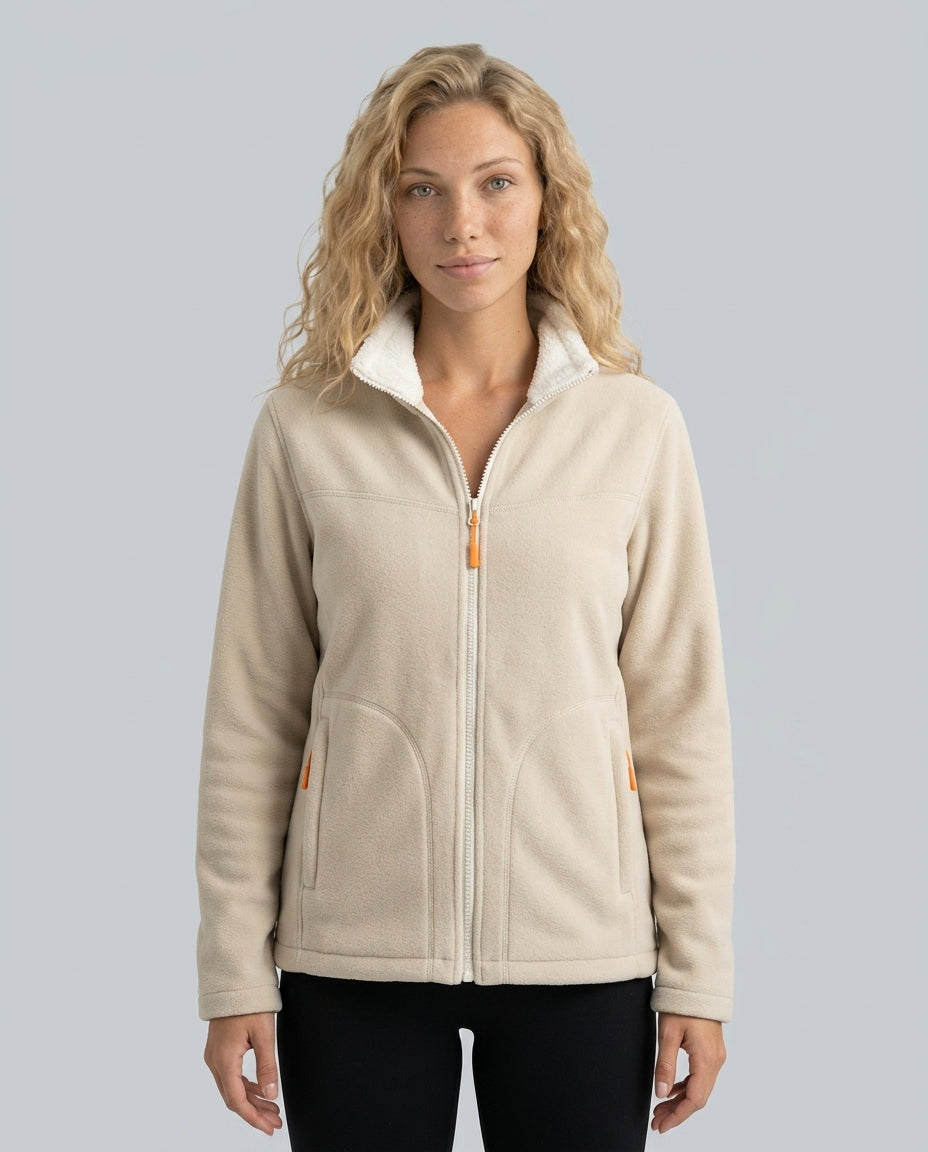 Valentina | Long Sleeve Zip Pocket Fleece Jacket