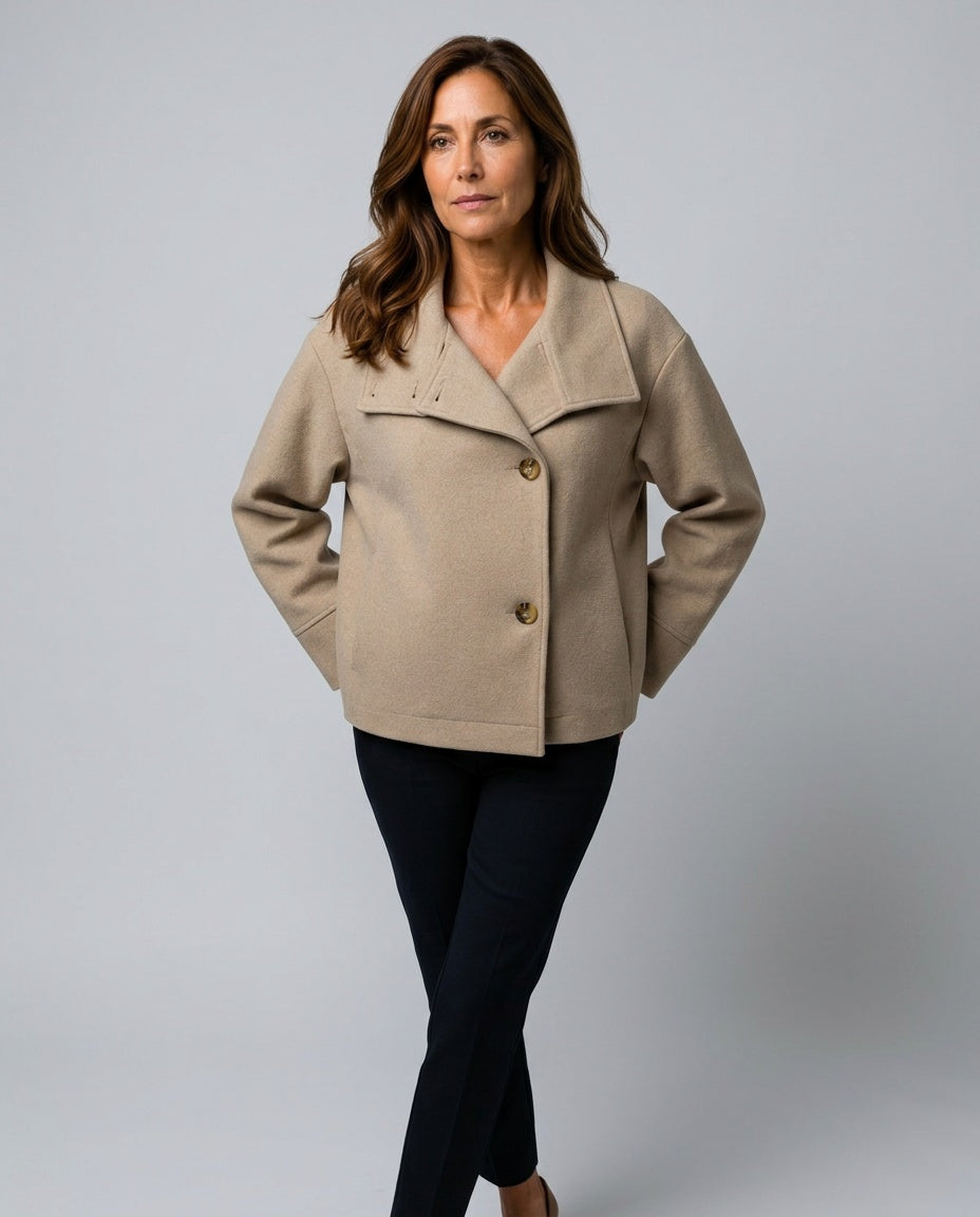 Salma | Classic Long Sleeve Button-Through Jacket