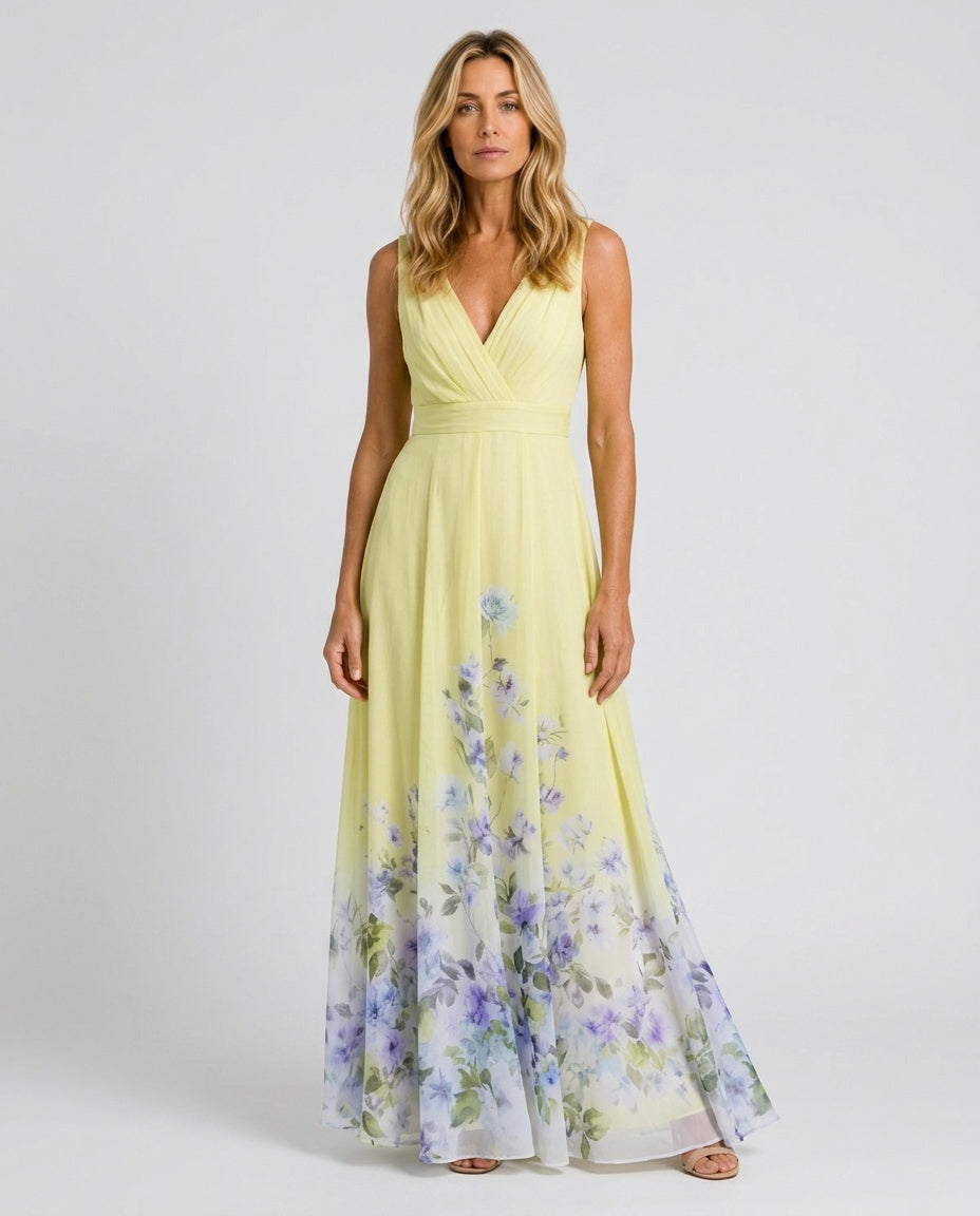Vivienne | Floral Print Flowing Maxi Dress