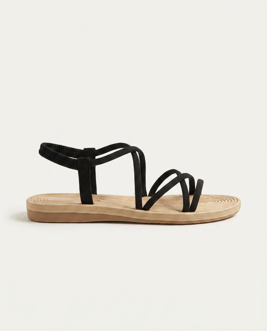 Salma | Strappy Open Toe Flat Sandals