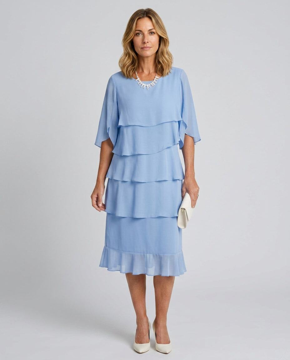 Malena | Tiered Layered Midi Dress