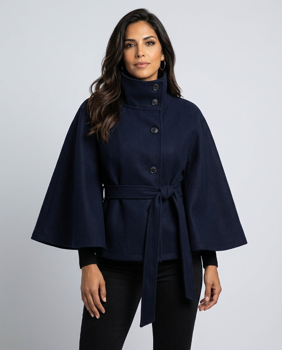 Tessa | Belted Cape Sleeve Coat