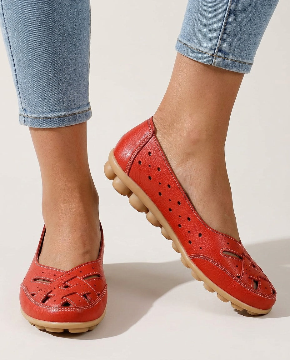 Amara | Perforated Leather Loafers