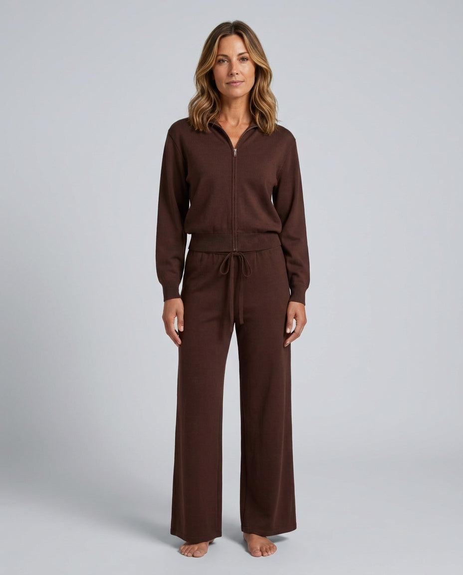 Reva | Relaxed Zip-Up & Wide-Leg Lounge Set