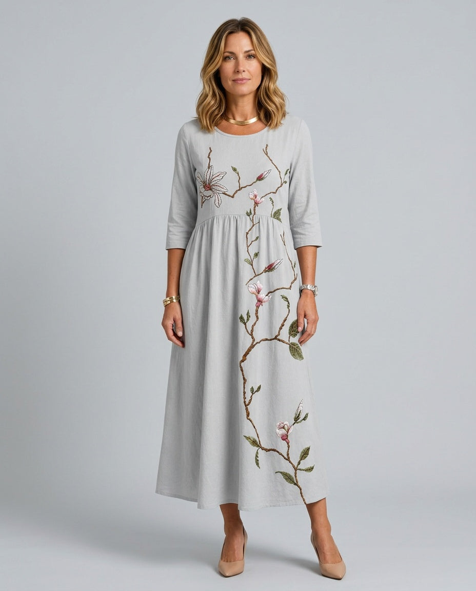 Xenia | Floral Print Pocket Midi Dress