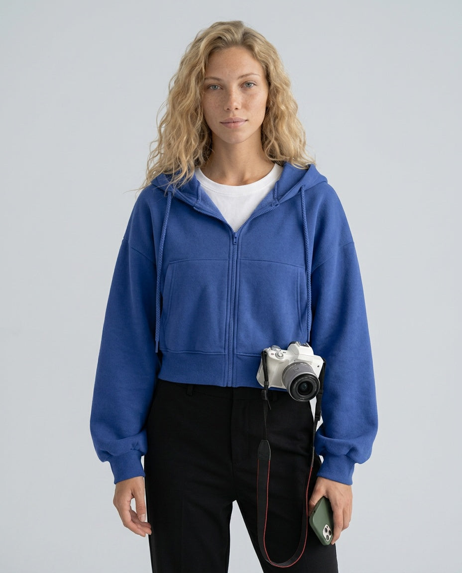 Wren | Cropped Zip-Up Hoodie