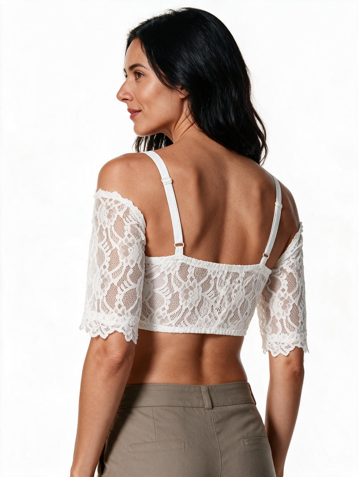 Estrella | Cropped Openwork Lace Dirndl Blouse
