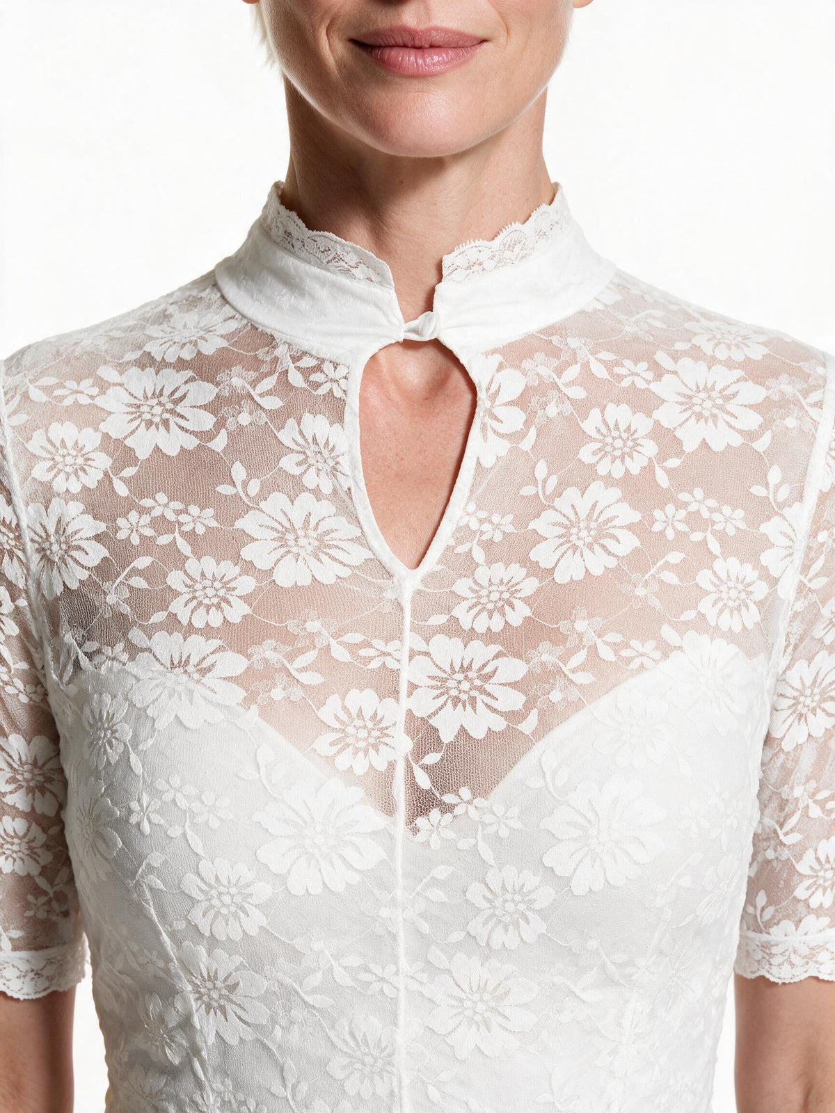 Hilde | Puff Sleeve High Neck Dirndl Blouse