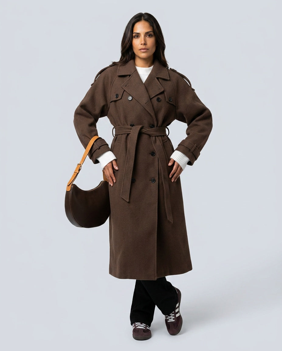 Fleur | Oversized Double-Breasted Longline Coat