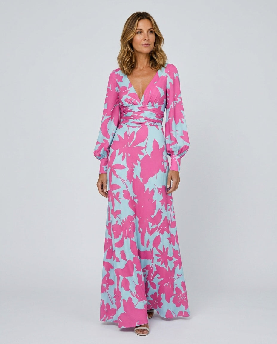 Felicia | Empire Waist Black Tie Maxi Dress