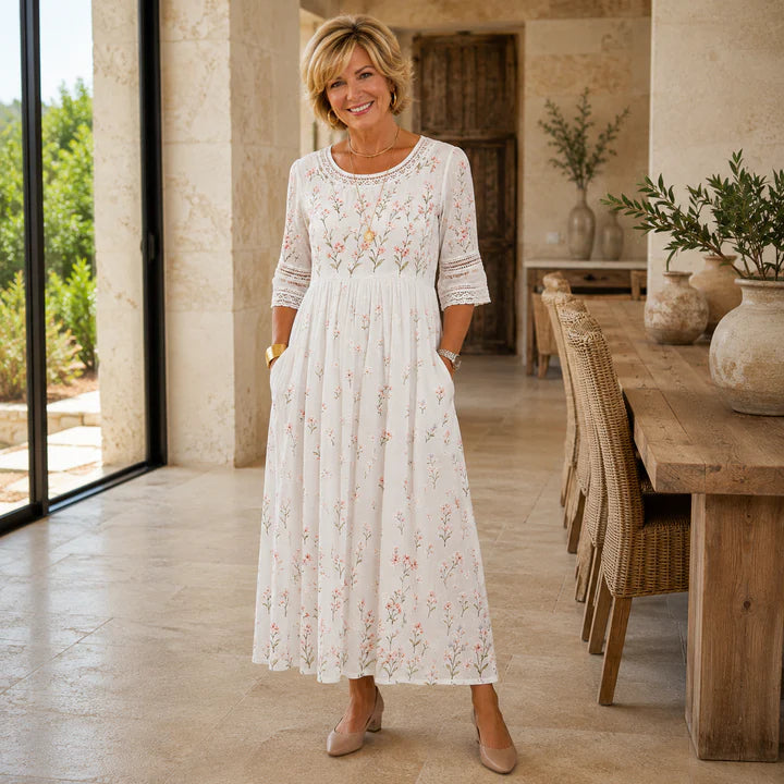 Juliette | Floral Print Pocket Midi Dress