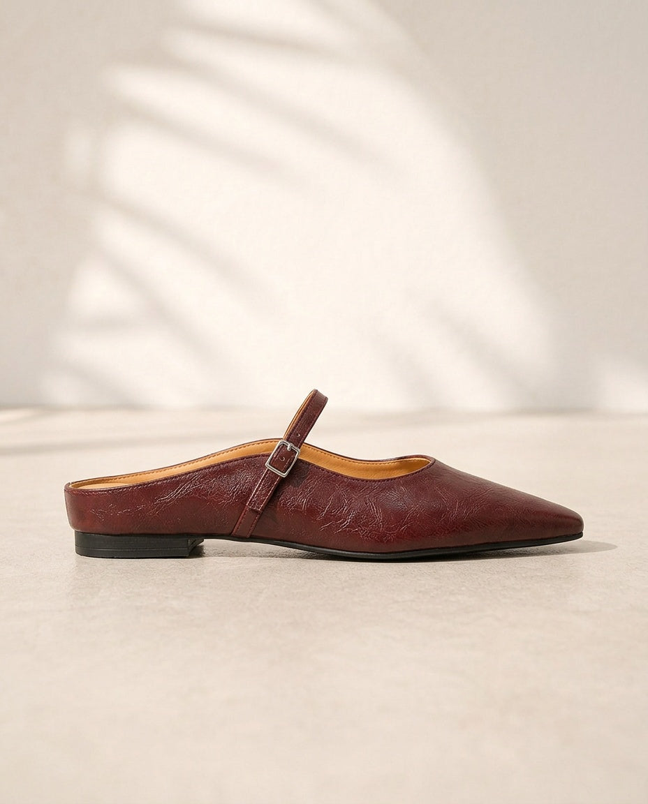 Imogen | Leather-Look Slip-On Mules