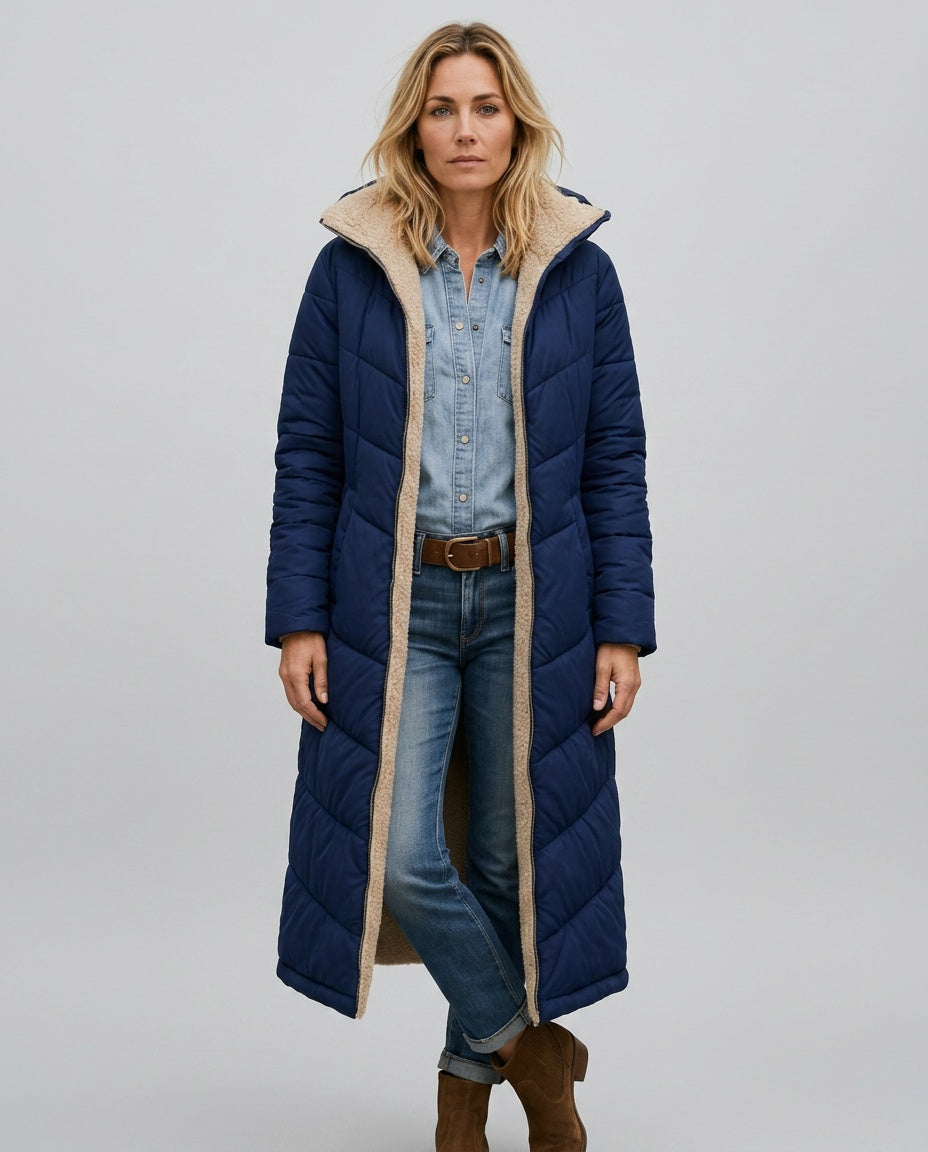 Mariana | Hooded Longline Quilted Puffer Coat