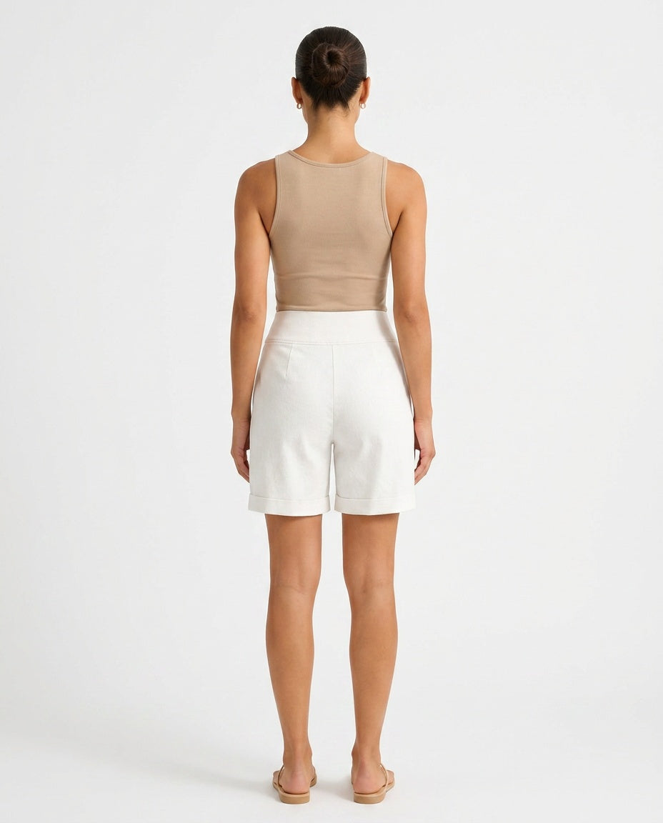 Billie | High Waist Straight Leg Shorts with Pockets