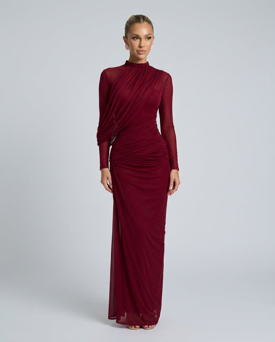 Sienna | Asymmetric Lace-Up Maxi Dress
