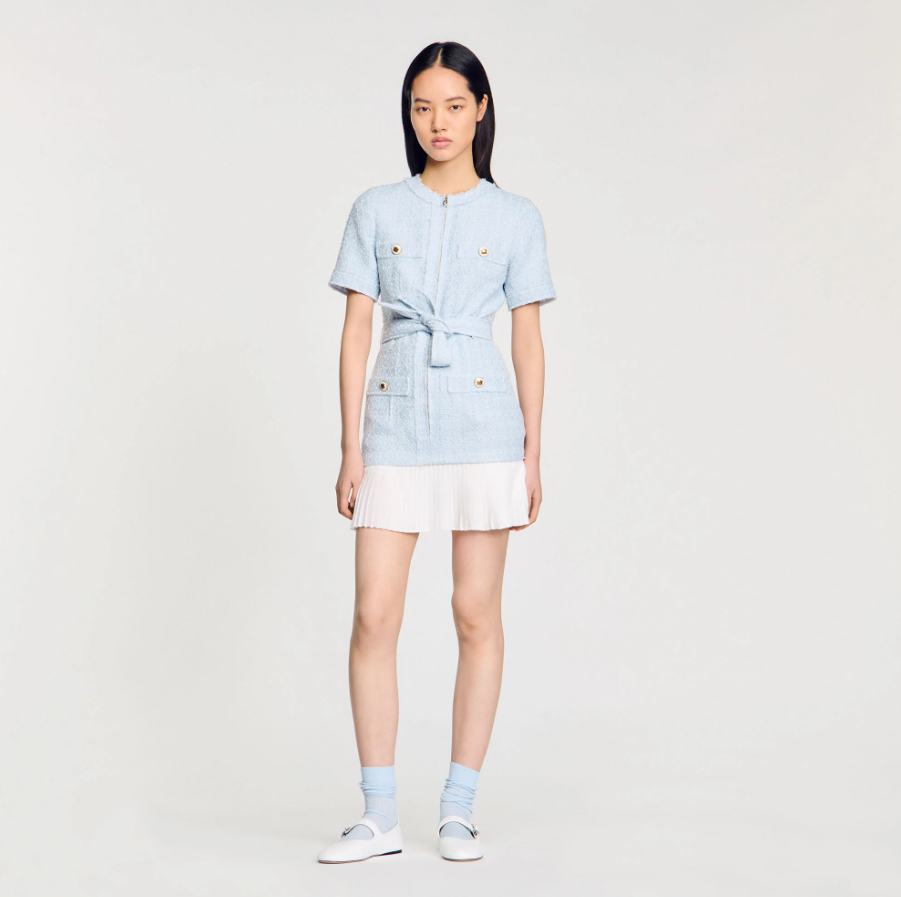 Ellie | Boucle Patch Pocket Tweed Mini Dress