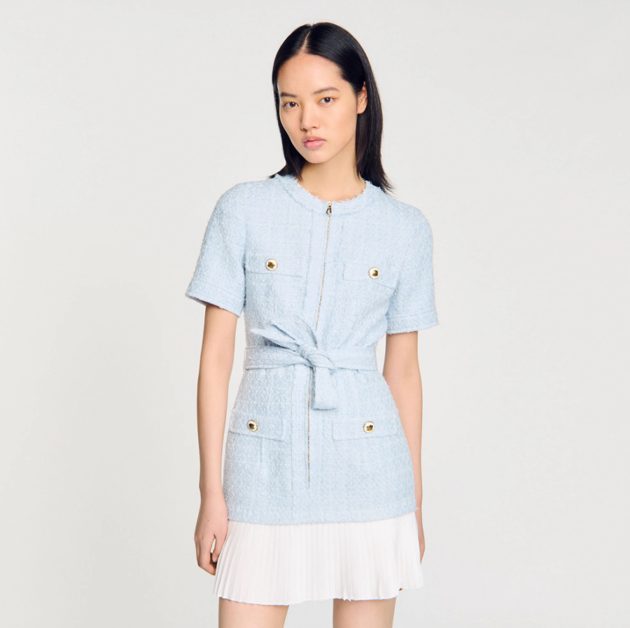 Ellie | Boucle Patch Pocket Tweed Mini Dress