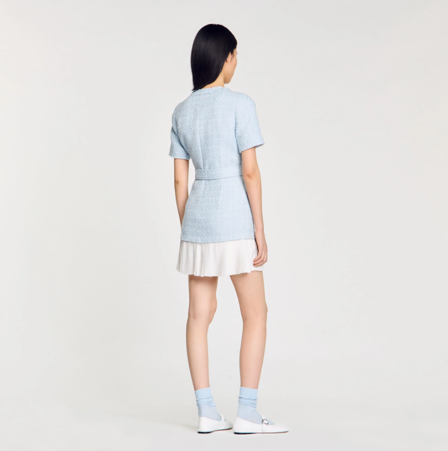 Ellie | Boucle Patch Pocket Tweed Mini Dress