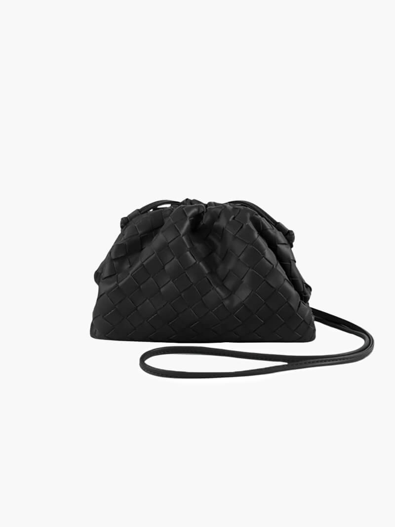 Compact Woven Texture Crossbody Pouch