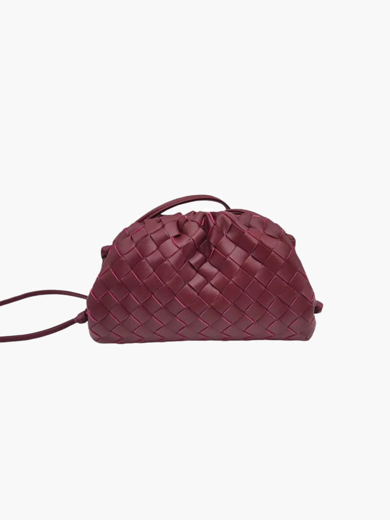 Compact Woven Texture Crossbody Pouch