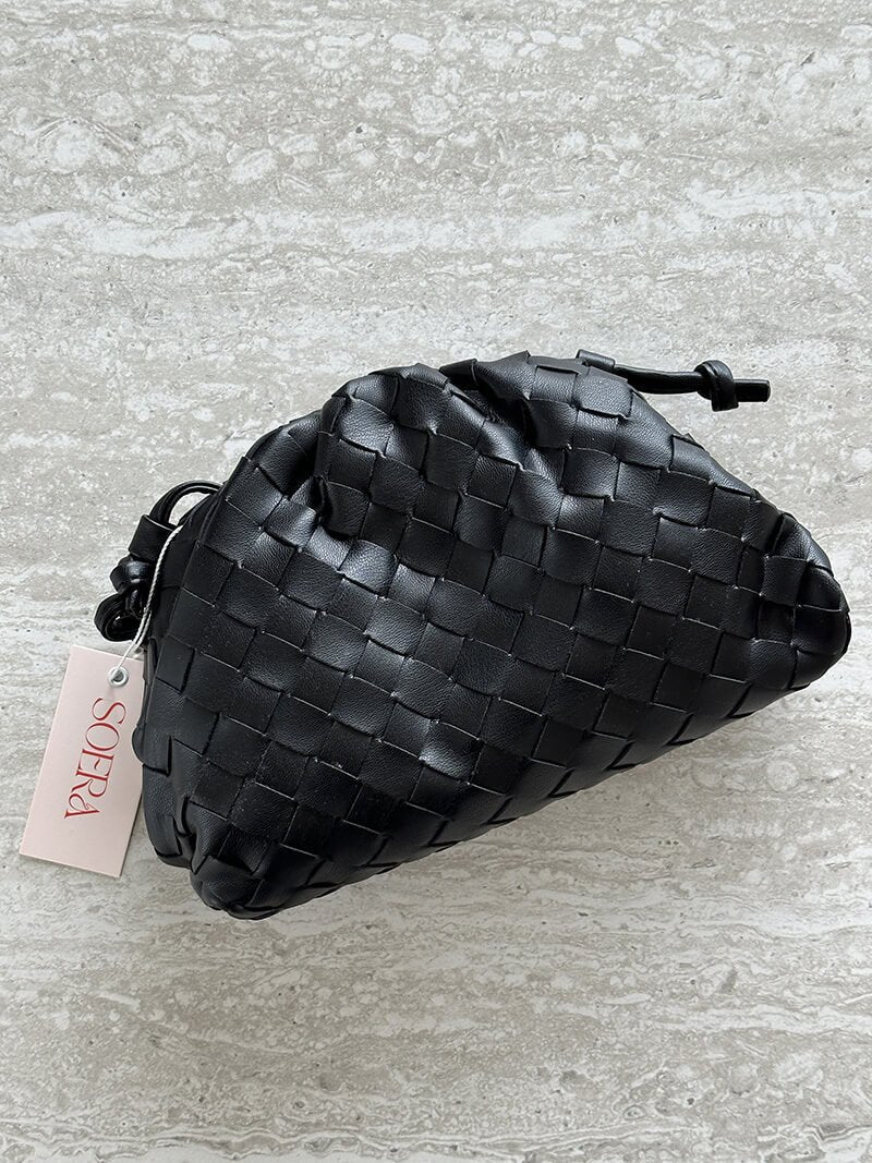 Compact Woven Texture Crossbody Pouch
