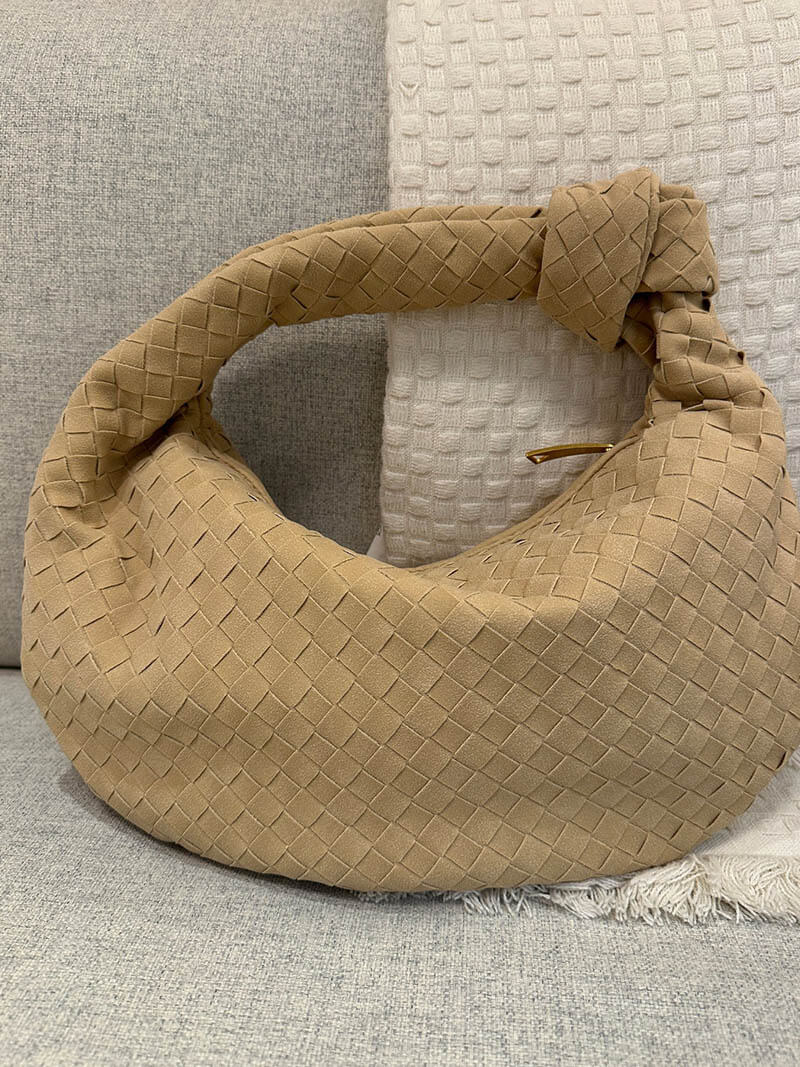 Woven Vegan Suede Knot Detail Bag