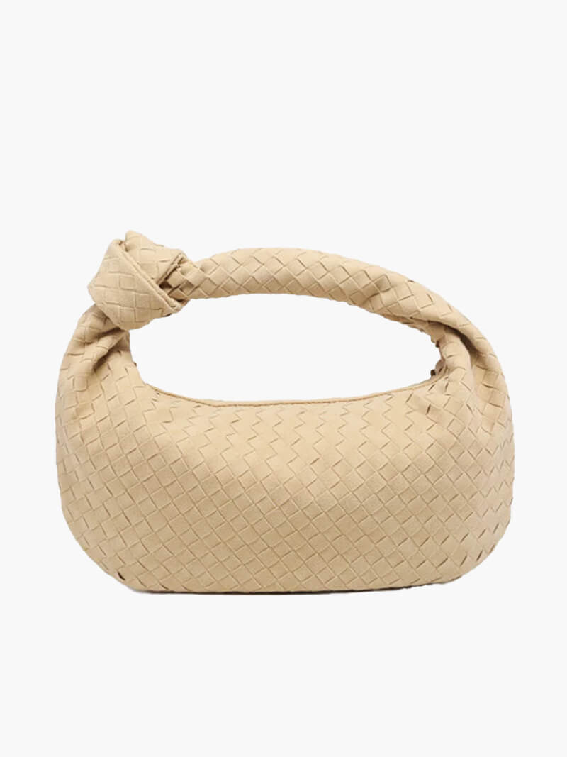 Woven Vegan Suede Knot Detail Bag