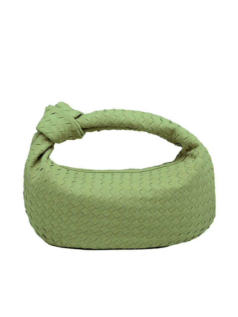 Woven Vegan Suede Knot Detail Bag