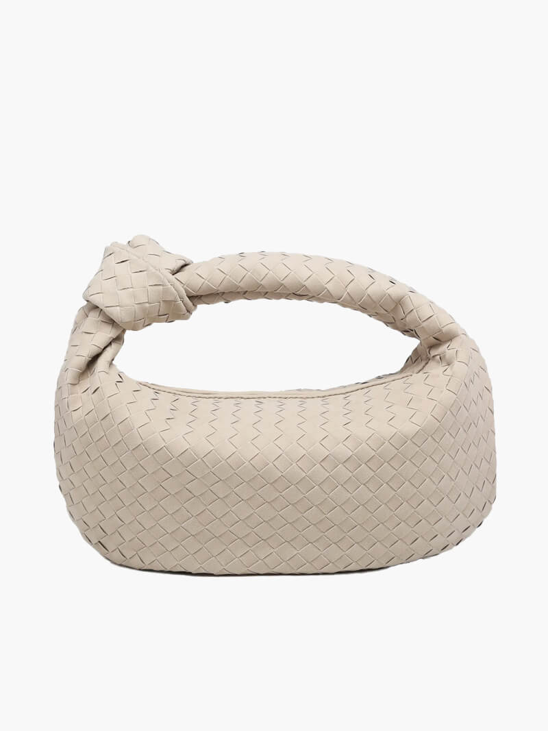 Woven Vegan Suede Knot Detail Bag