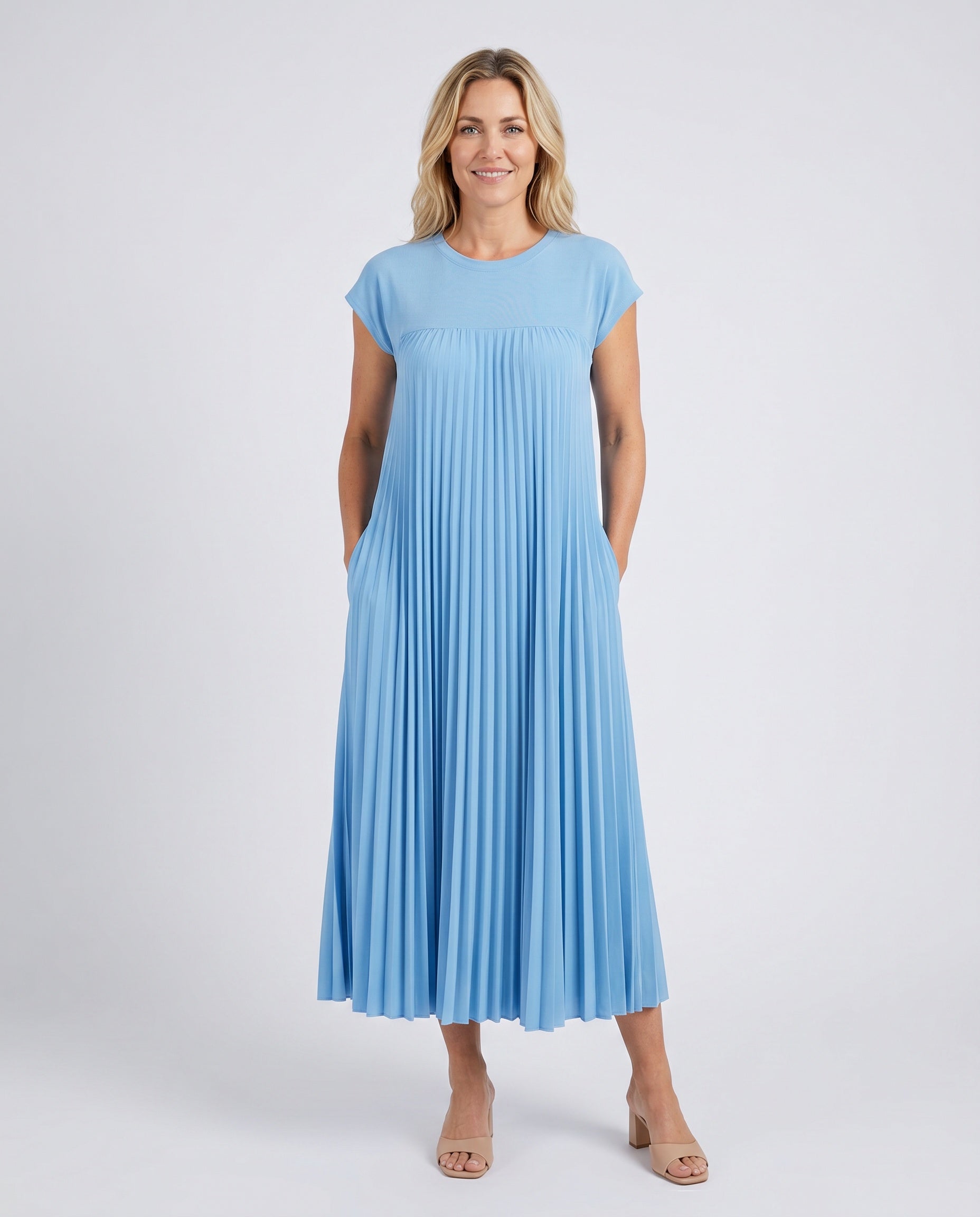 Zara | Pleated Sleeveless Midi Maxi Dress