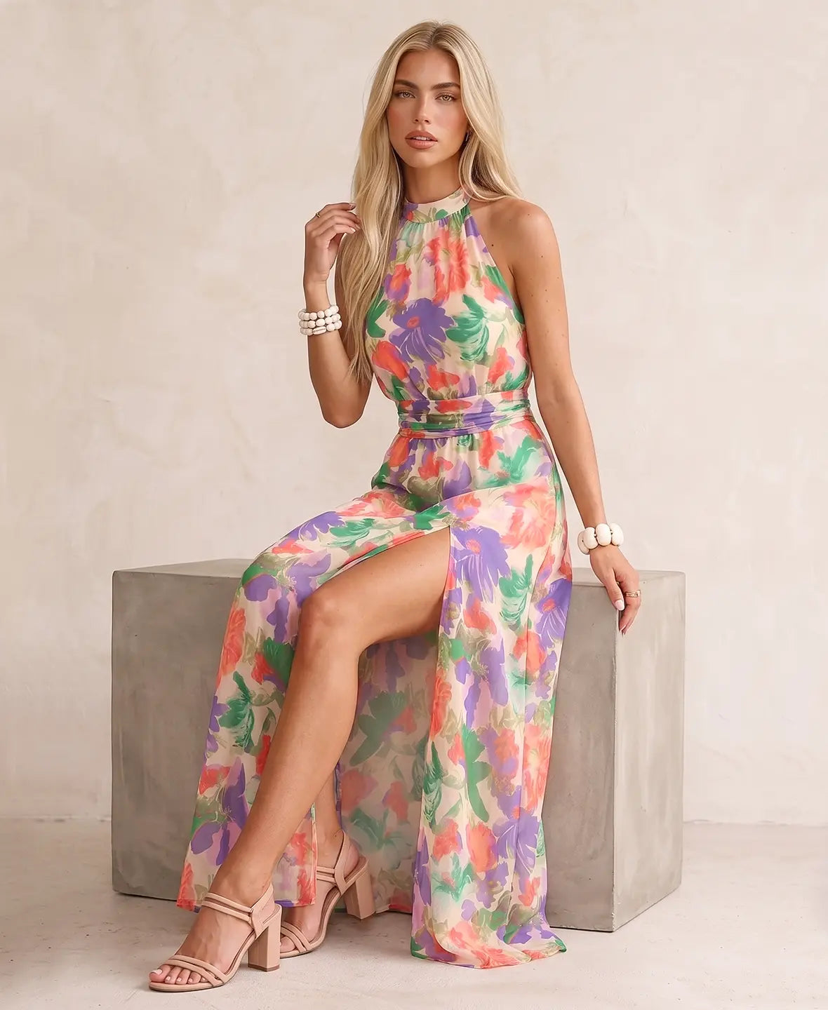 Blair | Tropical Print Summer Maxi Dress