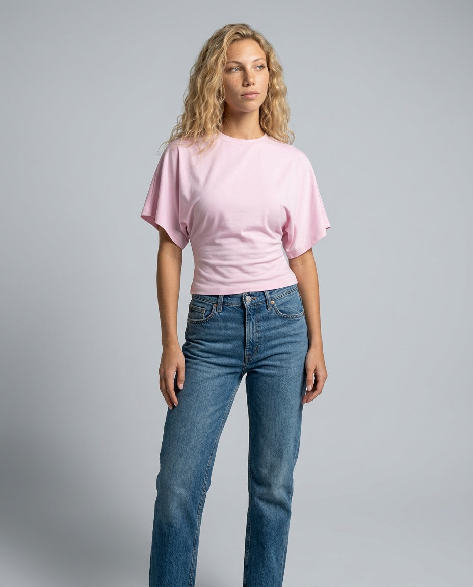 Anais | Cropped Ruched Wide-Sleeve Top