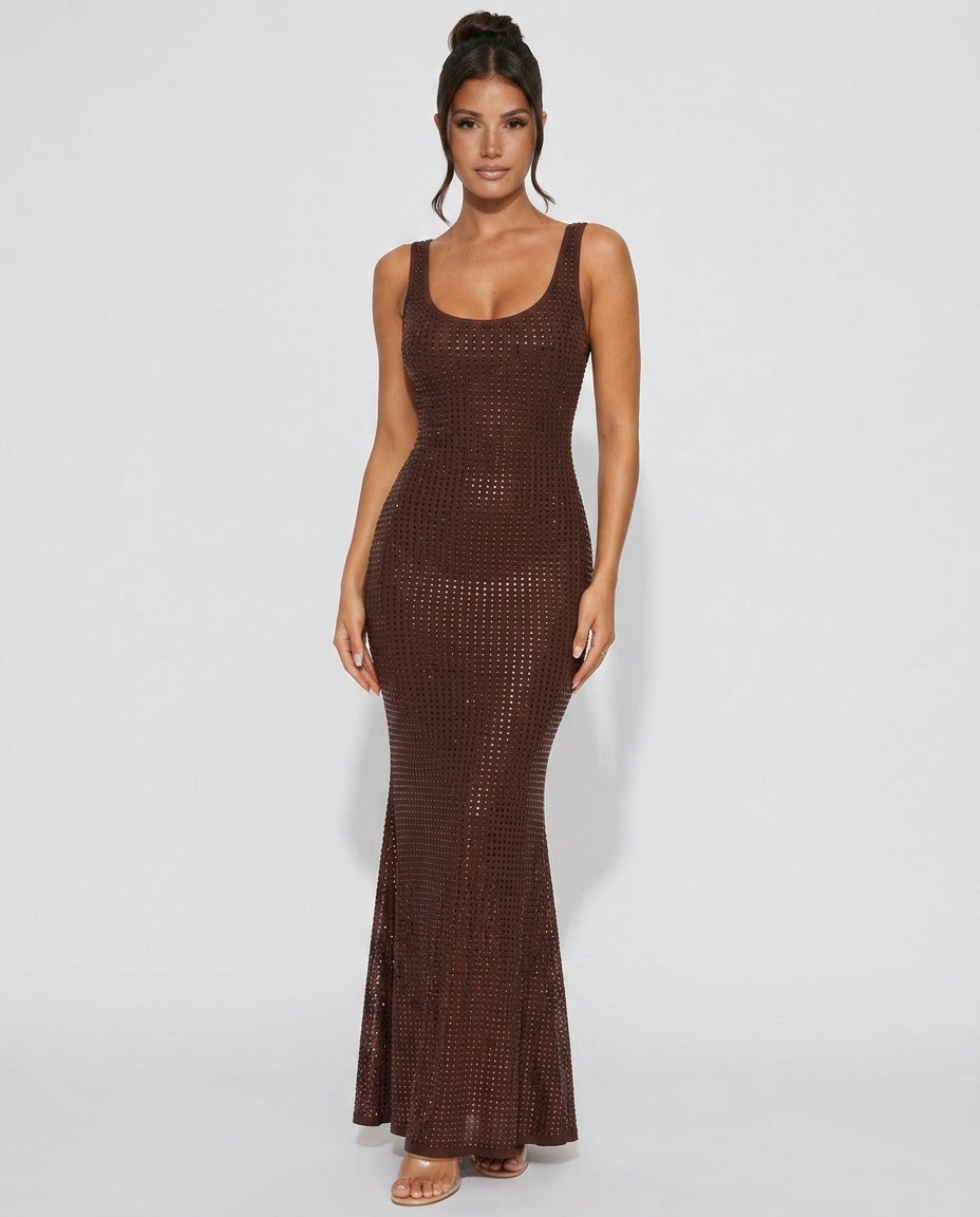 Reese | Backless Draped Cowl Maxi Dress