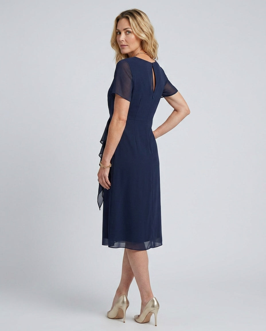 Eira | Short Sleeve Layered Hem Midi Dress