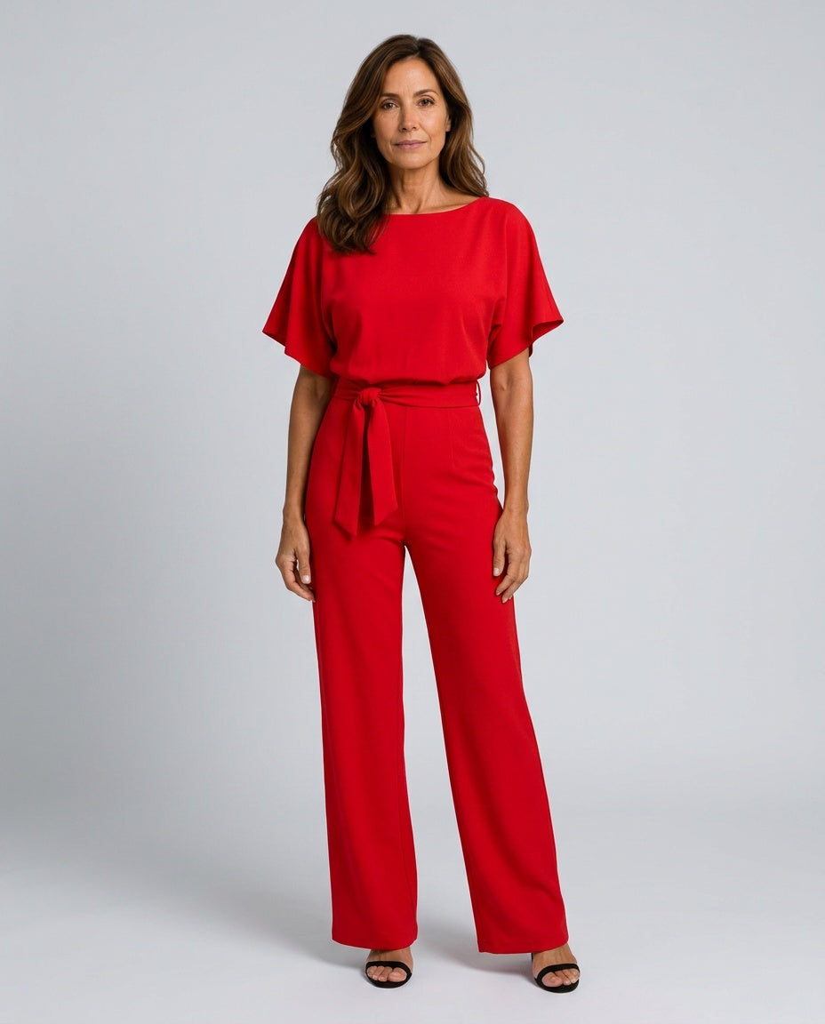 Aurelia | Wide-Leg Gathered Sleeve Jumpsuit