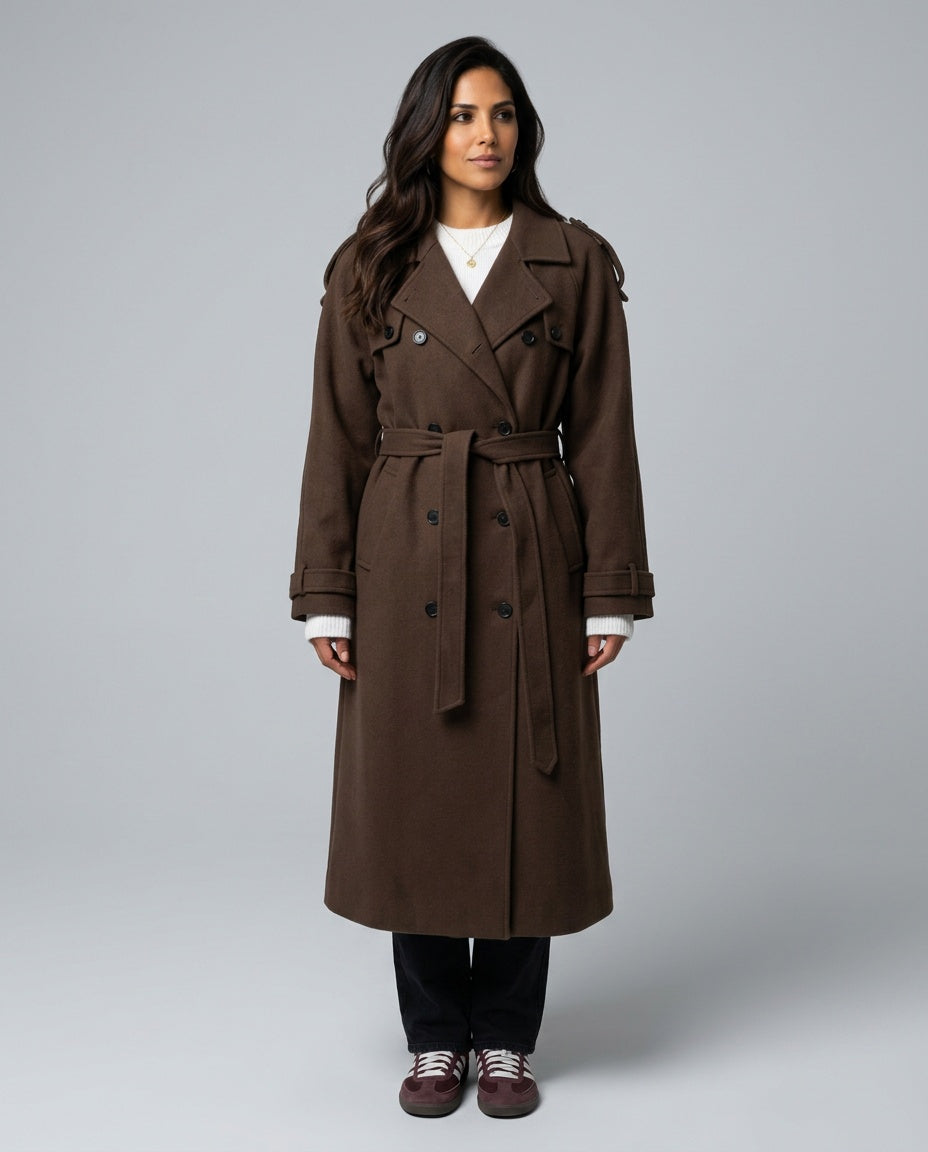 Fleur | Oversized Double-Breasted Longline Coat
