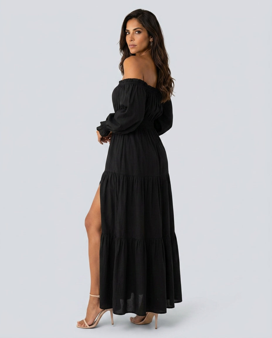 Sofia | Off-Shoulder Tiered Boho Maxi Dress