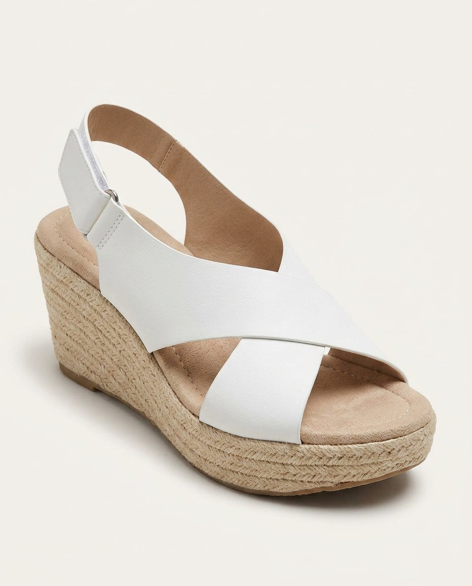 Noor | Crisscross Strap Cushioned Wedge Sandals