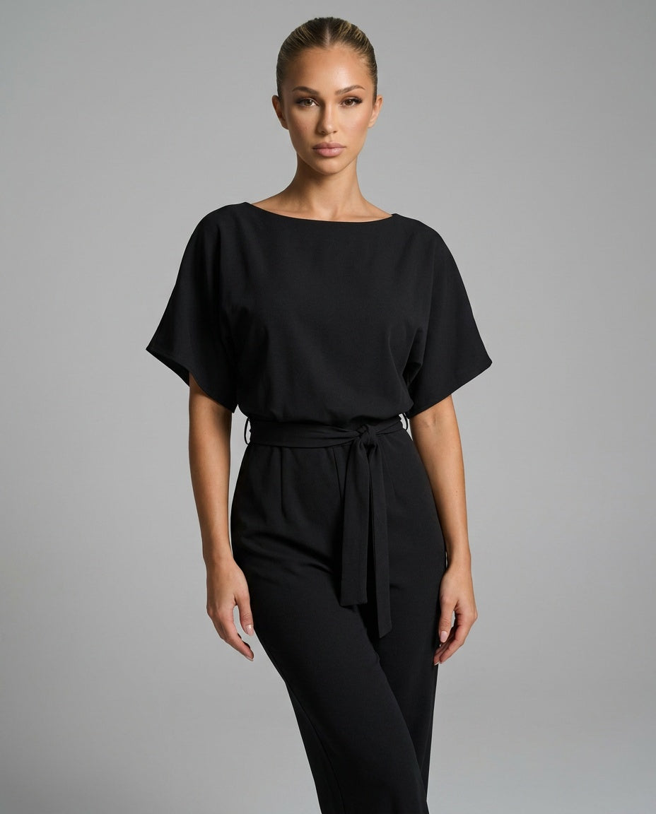 Aurelia | Wide-Leg Gathered Sleeve Jumpsuit